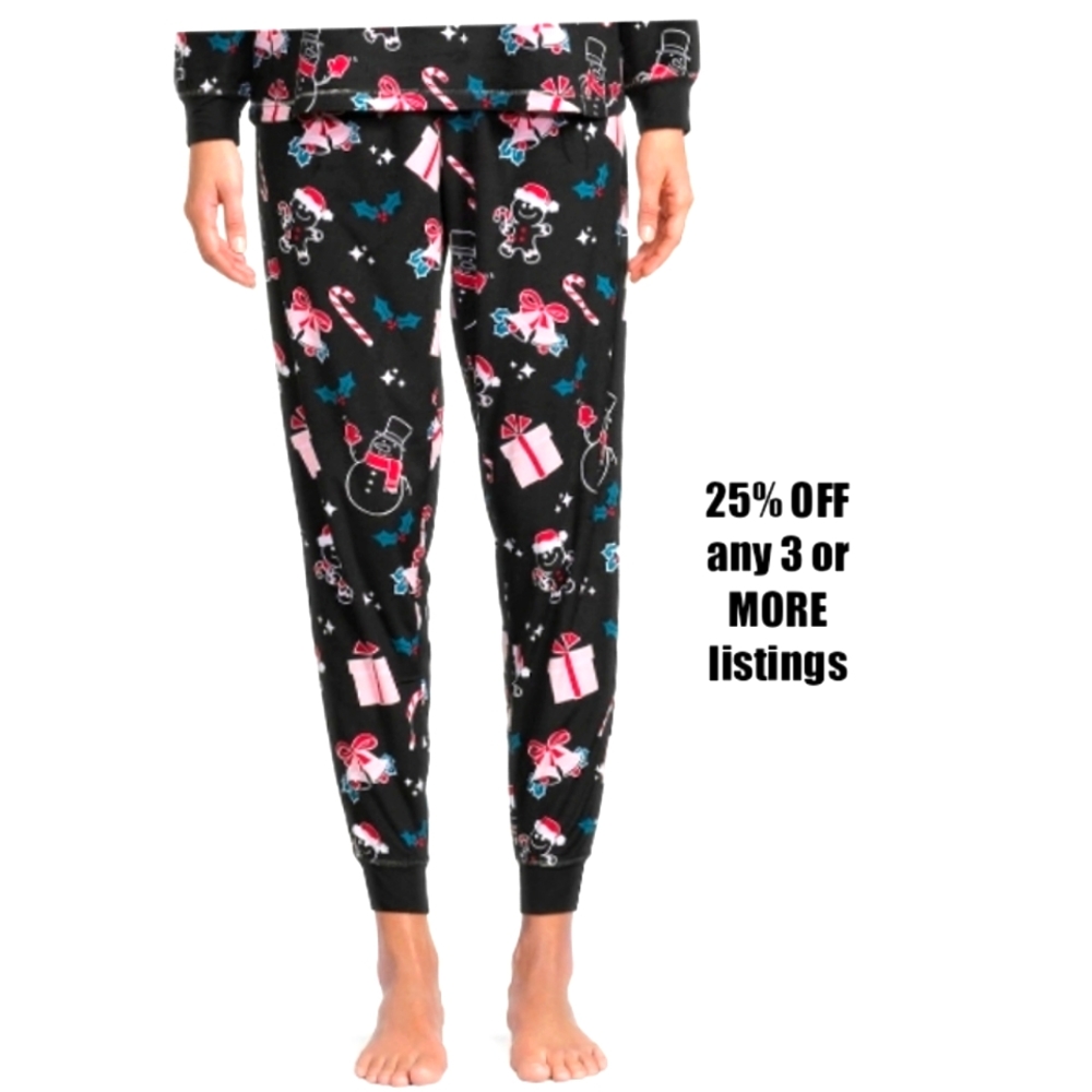Pajama Loungewear Size Large Holiday Pj's Fleece Warm Cozy Longsleeve Sleepwear